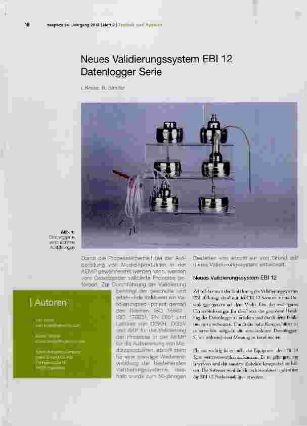 Vorschauseite 1: Neues Validierungssystem EBI 12 Datenlogger Serie