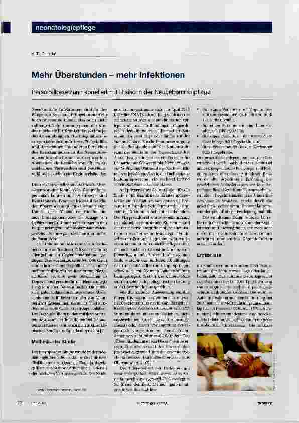 Vorschauseite 1: Mehr Überstunden mehr Infektionen