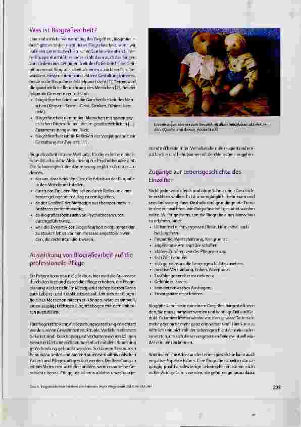 Vorschauseite 2: Biografiearbeit als Schlüssel zum Patienten