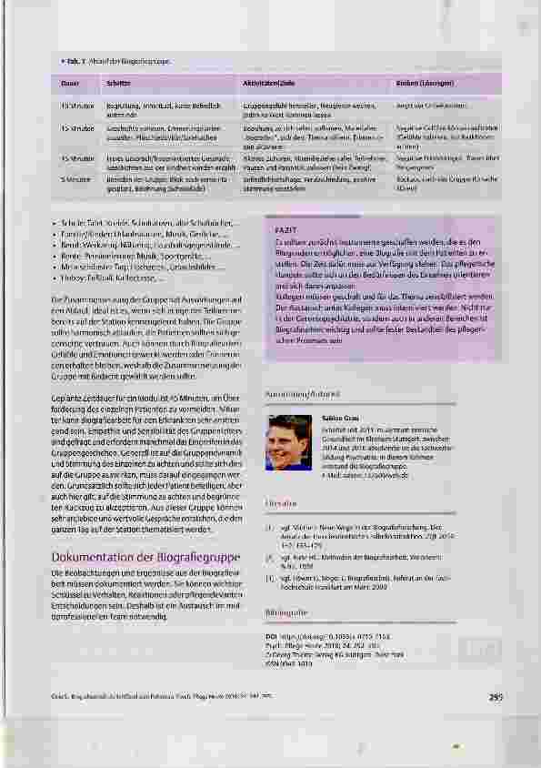 Vorschauseite 4: Biografiearbeit als Schlüssel zum Patienten