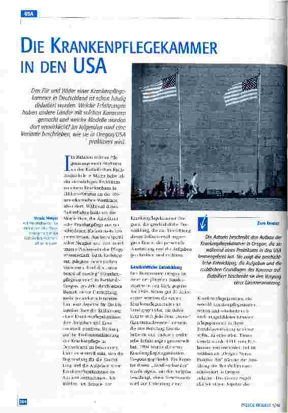Vorschauseite 1: Die Krankenpflegekammer in den USA