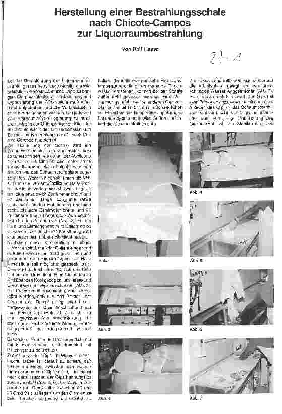 Vorschauseite 1: Herstellung einer Bestrahlungsschale nach Chicote-Campos zur Liquorraumberstrahlung