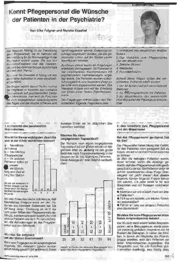 Vorschauseite 1: Kennt Pflegepersonal die Wünsche der Patienten in der Psychiatrie?