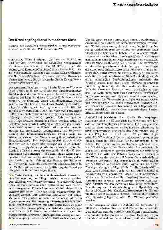 Vorschauseite 1: Der Krankenpflegeberuf in moderner Sicht
