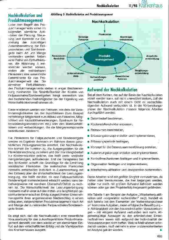 Vorschauseite 5: Die Bedeutung der Nachkalkulation für das Kosten-, Qualitätsund Produktmanagement im Krankenhaus
