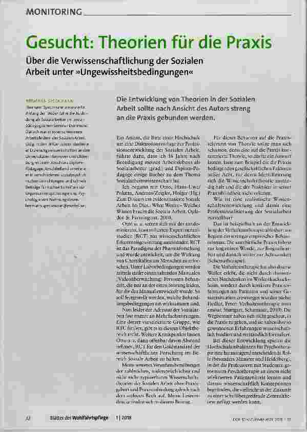 Vorschauseite 1: Gesucht: Theorien für die Praxis