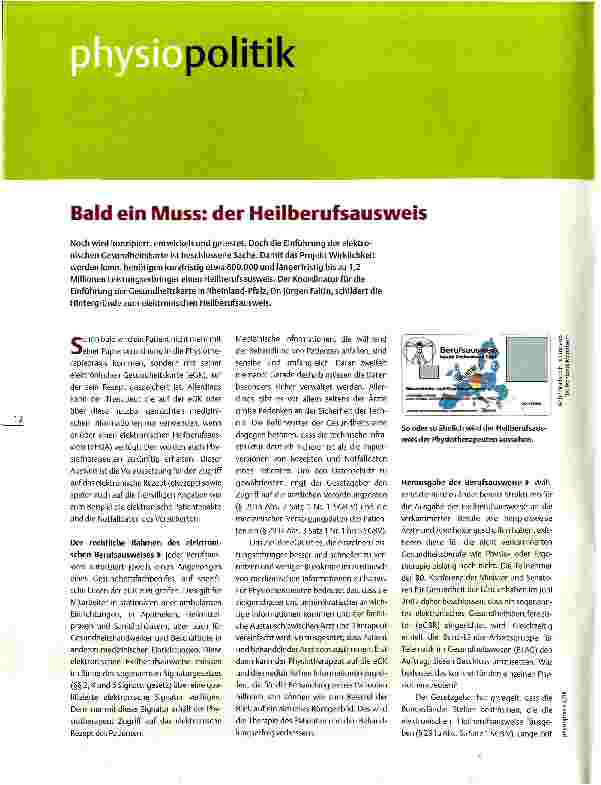 Vorschauseite 1: Bald ein Muss: der Heilberufsausweis