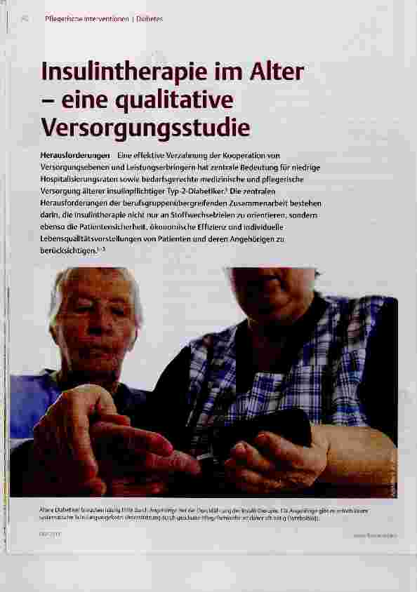 Vorschauseite 1: Insulintherapie im Alter eine qualitative Versorgungsstudie