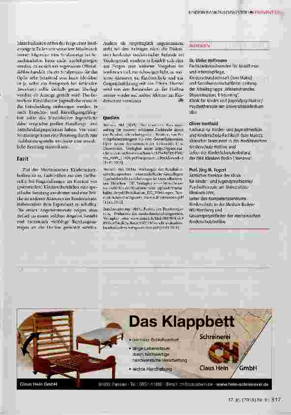 Vorschauseite 4: Unsicher in Kinderschutzfällen? MEDIZINISCHE KINDERSCHUTZHOTLINEDie Beratung durch die Medizinische Kinderschutzhotline kann helfen