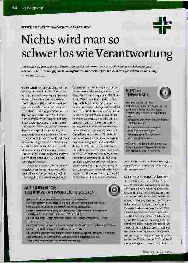 Vorschauseite 1: Nichts wird man so schwer los wie Verantwortung
