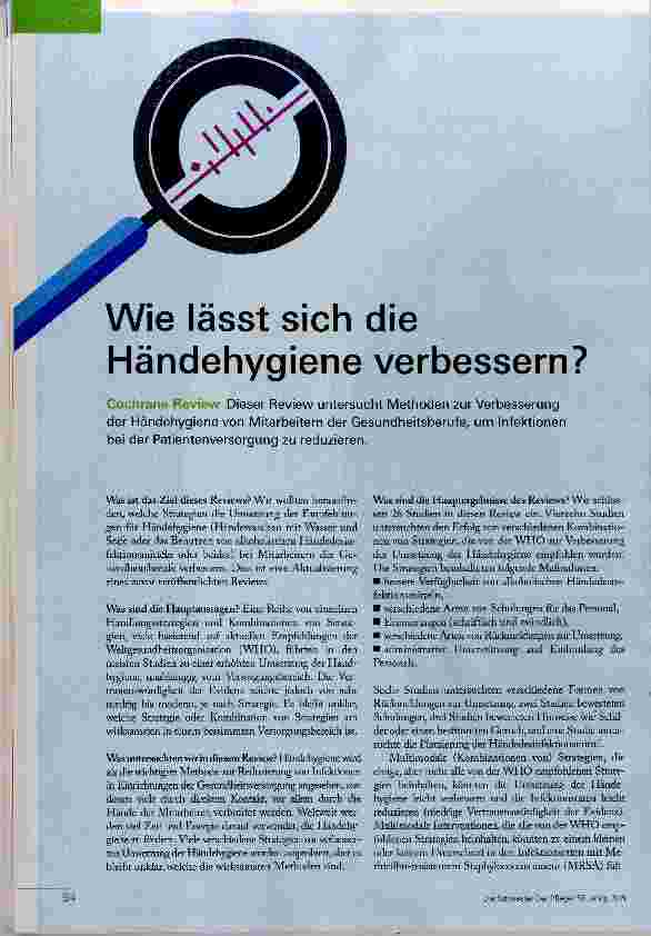 Vorschauseite 1: Wie lässt sich die Händehygiene verbessern?