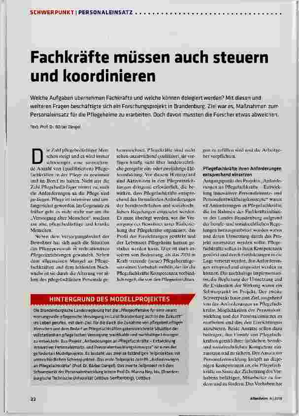 Vorschauseite 1: Fachkräfte müssen auch steuern und koordinieren