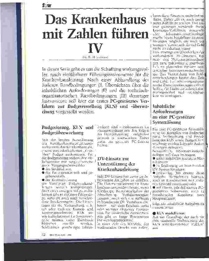 Vorschauseite 1: Das Krankenhaus mit Zahlen führen Teil IV
