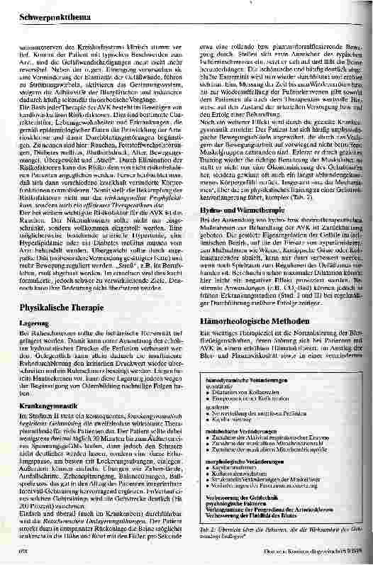 Vorschauseite 2: Die konservative Therapie der peripheren arteriellen Verschlußkrankheit //// Physikalische und rheologische Aspekte