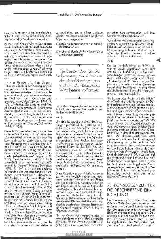 Vorschauseite 6: Stellenbeschreibungen Ihr prozeßhaftes Verständnis als Hilfe bei der Bewältigung auftretender Fragen