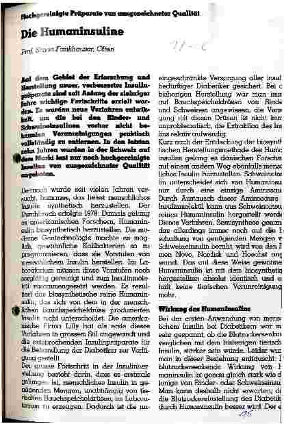 Vorschauseite 1: Die Humaninsuline
