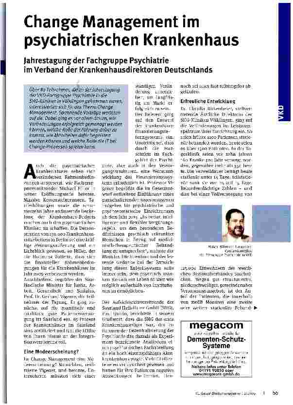 Vorschauseite 1: Change Management im psychiatrischen Krankenhaus