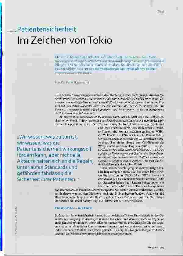 Vorschauseite 1: Im Zeichen von Tokio