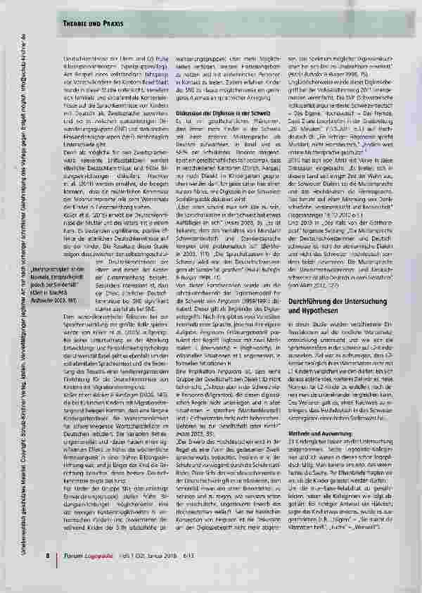 Vorschauseite 3: Wortschatzentwicklung in einem diglossischen Umfeld