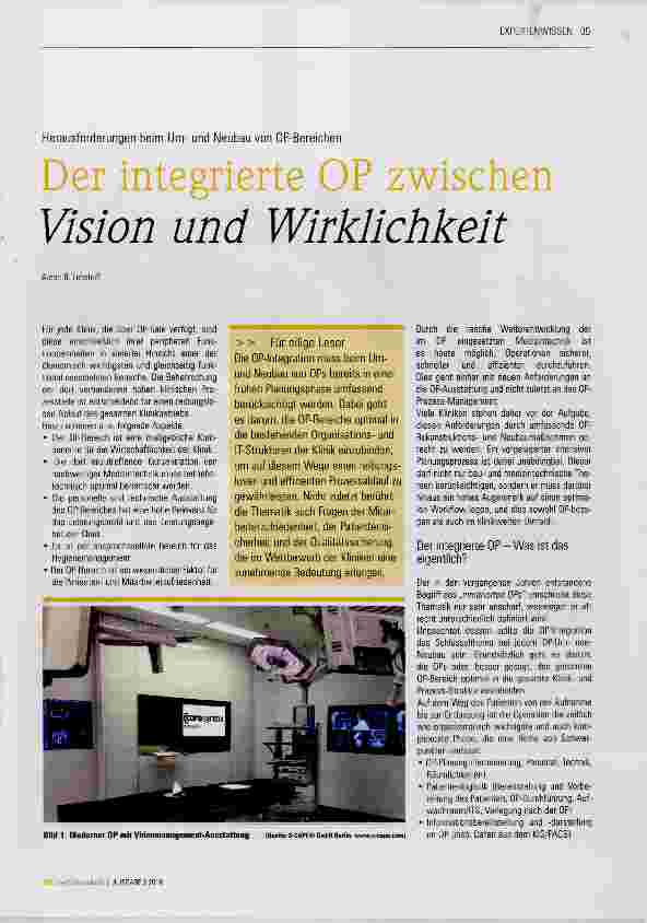 Vorschauseite 1: Der integrierte OP zwischen Vision und Wirklichkeit