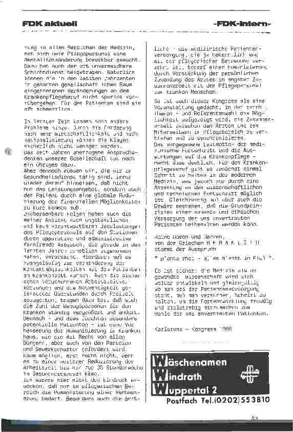 Vorschauseite 5: 7. Nationaler Kongreß für Krankenpflege -Rückblick-