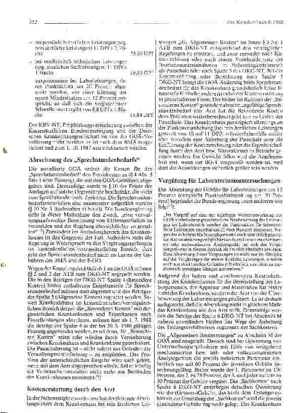 Vorschauseite 4: Auswirkungen der GOÄ-Novellierung auf die Vergütung wahlärztlicher Leistungen und die DKG-Tarife