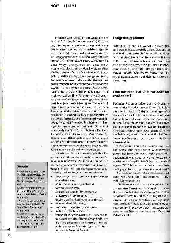 Vorschauseite 3: Die Wirkung von Heimtieren auf eine Patientengruppe