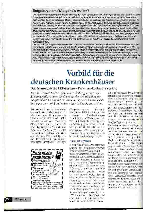 Vorschauseite 1: Vorbild für die deutschen Krankenhäuser Das österreichische LKF-System - Praktiker-Recherche vor Ort