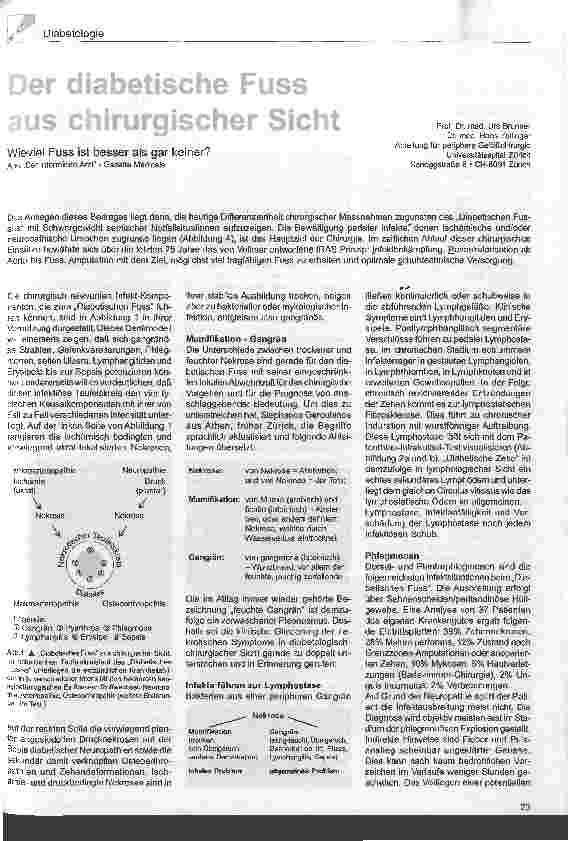 Vorschauseite 1: Der diabetische Fuß aus chirurgischer Sicht Wieviel Fuß ist besser als gar keiner?
