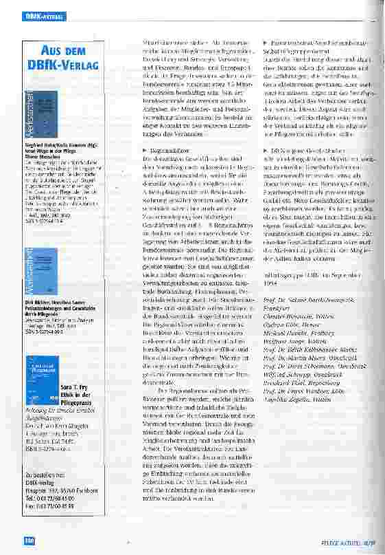 Vorschauseite 5: Thesen und Vorschläge für eine umfassende Erneuerung des DBfK