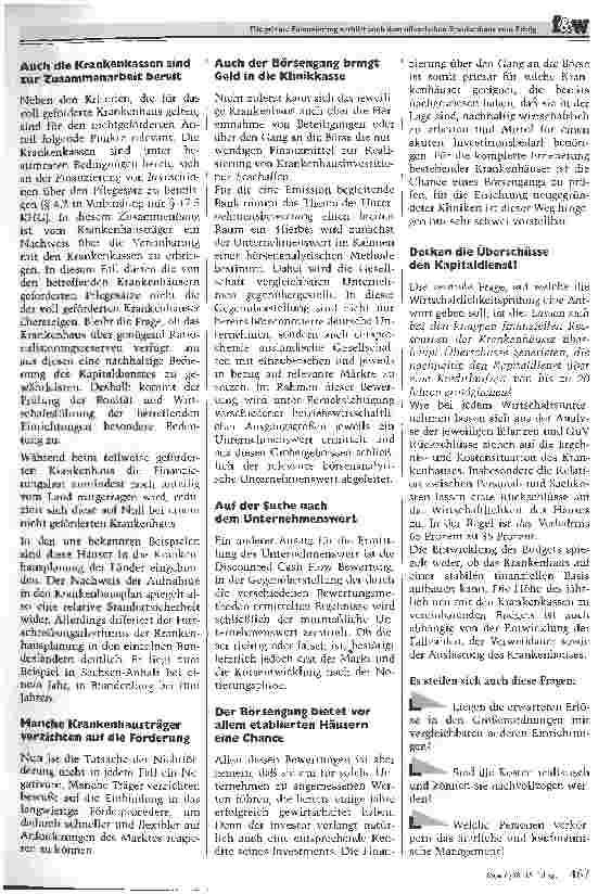 Vorschauseite 2: Die private Finanzierung verhilft auch dem Krankenhaus zum Erfolg Was eine Großbank über die Krankenhausfinanzierung denkt