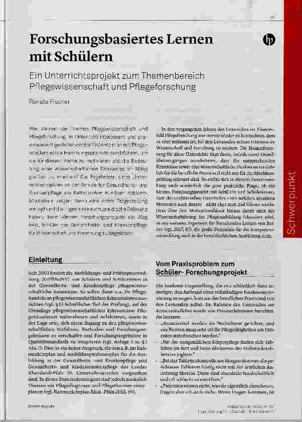 Vorschauseite 1: Forschungsbasiertes Lernen mit Schülern