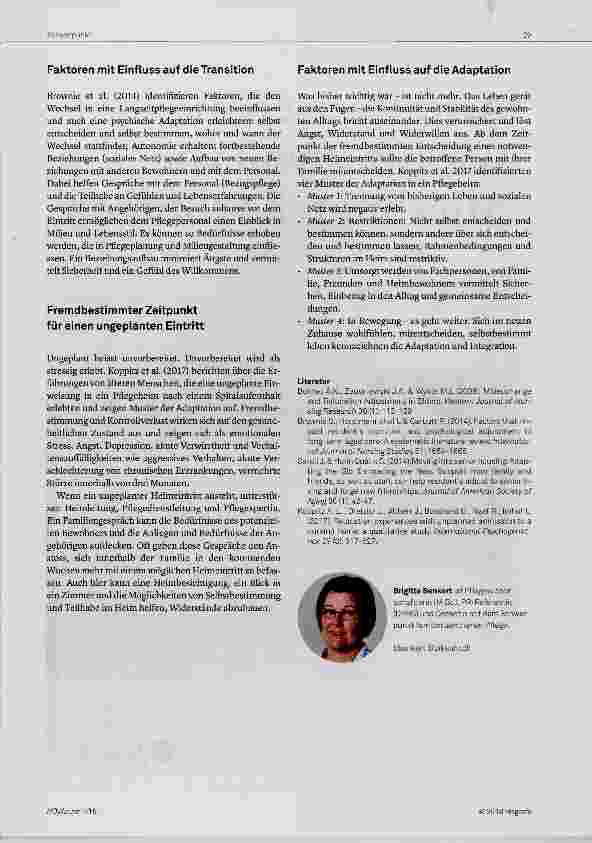 Vorschauseite 3: Relokation: Wie kann der Übergang ins Pflegeheim aktiv mitgestaltet werden?