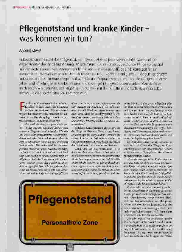 Vorschauseite 1: Pflegenotstand