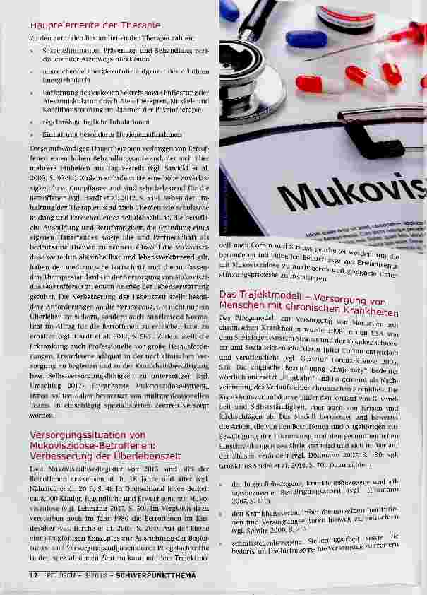 Vorschauseite 2: MIT MUKOVISZIDOSE LEBEN WELCHEN HILFE-UND VERSORGUNGSBEDARF HABEN ERWACHSENE MIT MUKOVISZIDOSE?