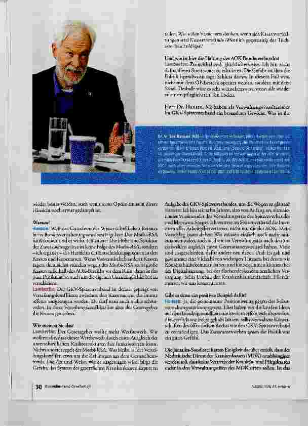 Vorschauseite 4: Wir müssen als AOK Vorreiter bleiben