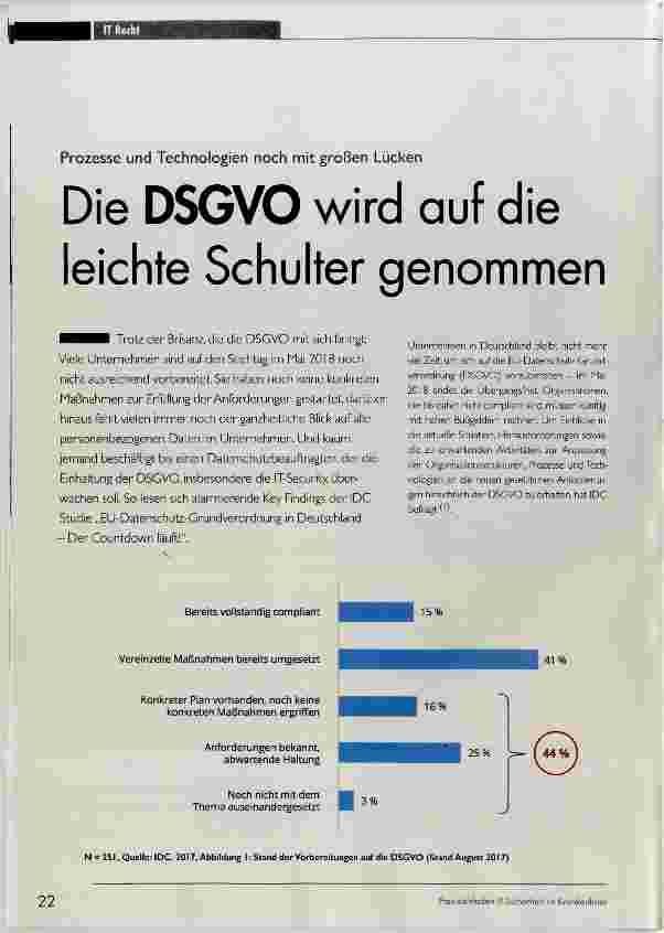 Vorschauseite 1: Die DSGVO wird auf die leichte Schulter genommen