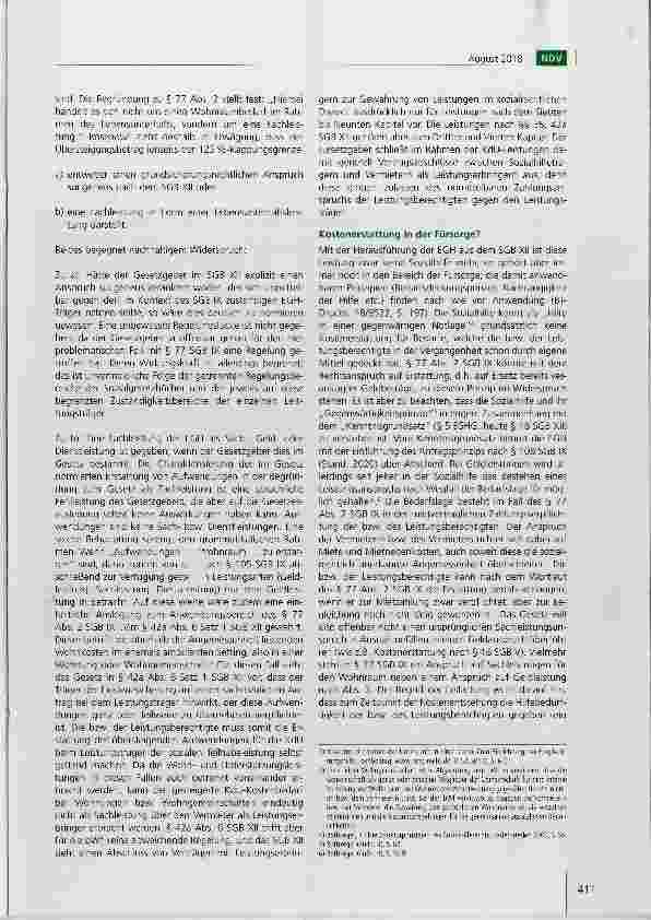 Vorschauseite 3: Die Finanzierung der Unterkunftskosten in „besonderen Wohnformen nach dem BTHG: Existenzsicherungsoder Teilhabeleistung? Teil 2