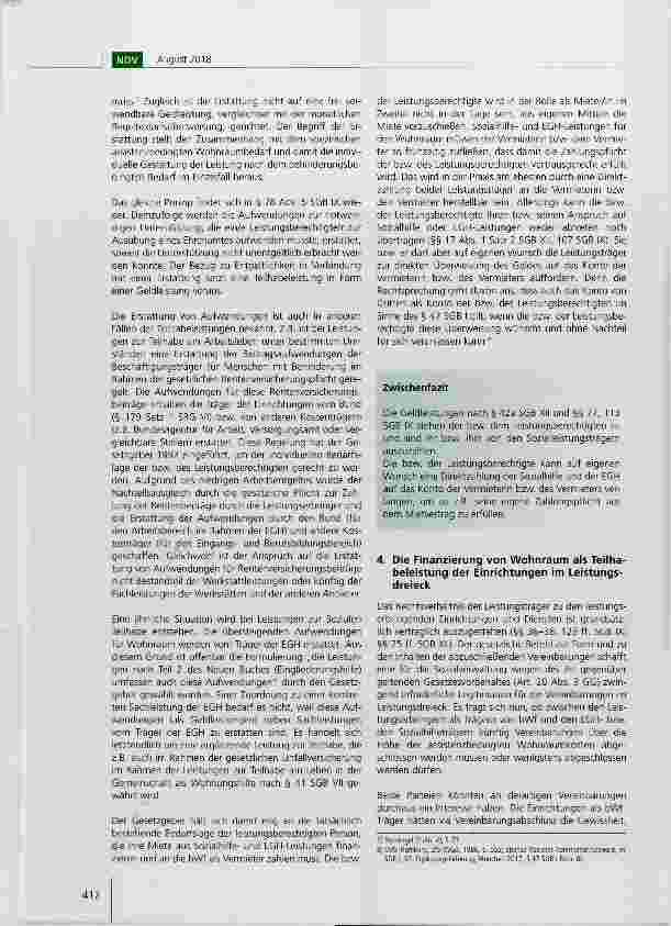 Vorschauseite 4: Die Finanzierung der Unterkunftskosten in „besonderen Wohnformen nach dem BTHG: Existenzsicherungsoder Teilhabeleistung? Teil 2
