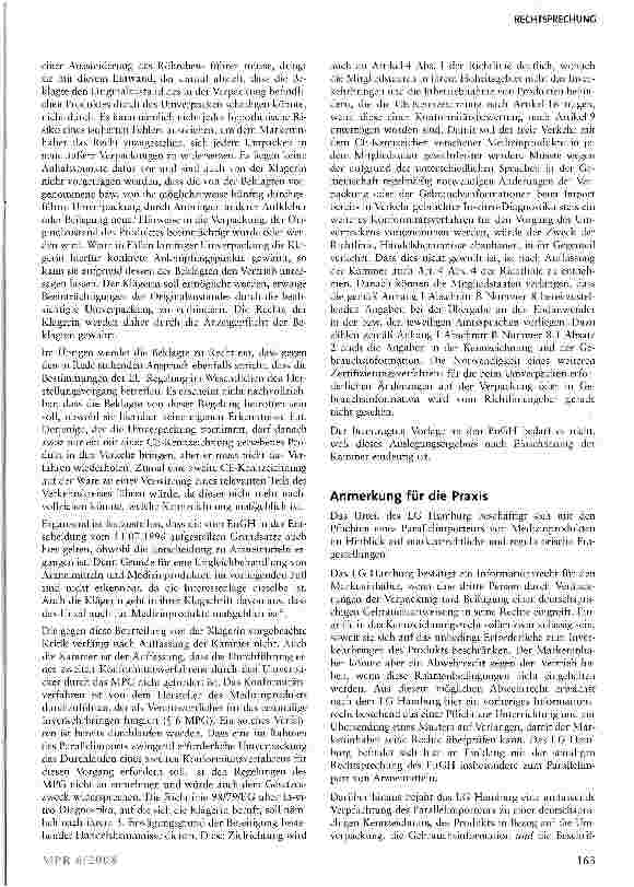 Vorschauseite 4: Reimport von Medizinprodukten