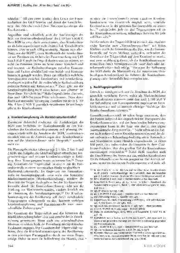 Vorschauseite 4: Der „Rhön-Beschluss des BGH - endlich Klarheit bei der Zusammenschlusskontrolle von Krankenhausfusionen? *