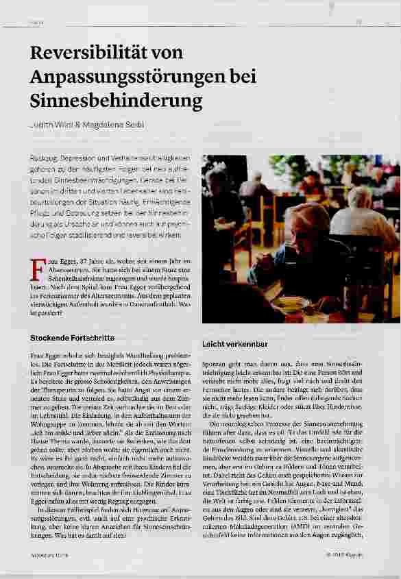 Vorschauseite 1: Reversibilität von Anpassungsstörungen bei Sinnesbehinderung