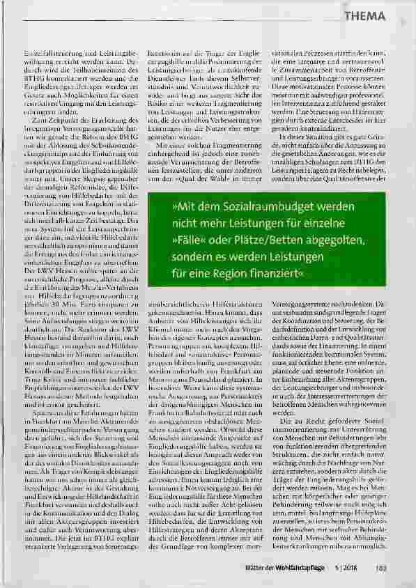 Vorschauseite 2: Steuerung und Finanzierung von Leistungen des BTHG im Spannungsfeld von Personenzentrierung, Sozialraumorientierung, Ergebnisorientierung und Kostendämpfung