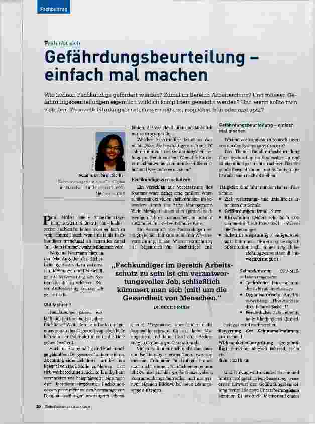 Vorschauseite 1: Gefährdungsbeurteilung einfach mal machen