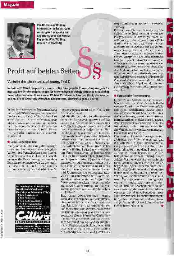 Vorschauseite 1: Profit auf beiden Seiten Vorteile der Direktversicherung (Teil 2)