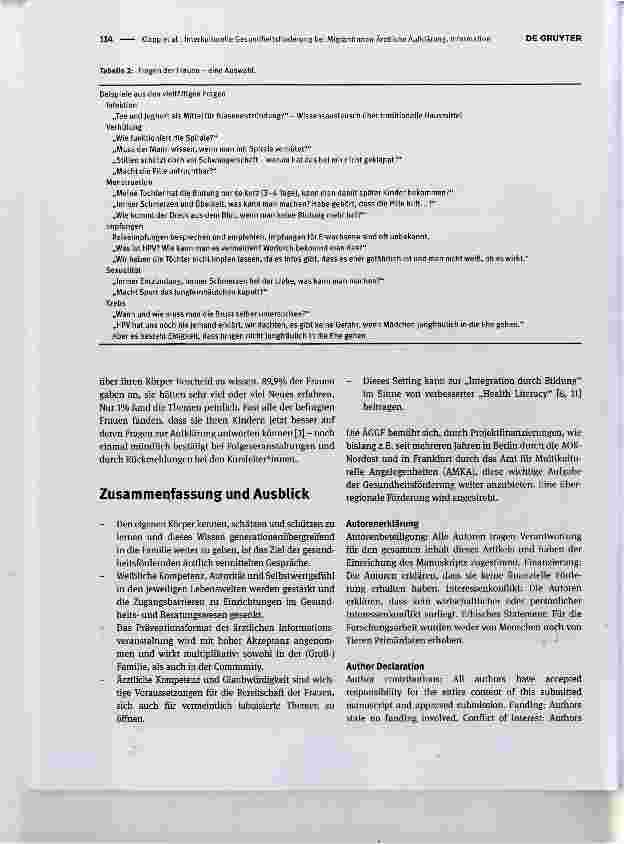 Vorschauseite 4: Interkulturelle Gesundheitsförderung bei Migrantinnen Ärztliche Aufklärung, Information und Beratung mit Schwerpunkt sexuelle und reproduktive Gesundheit