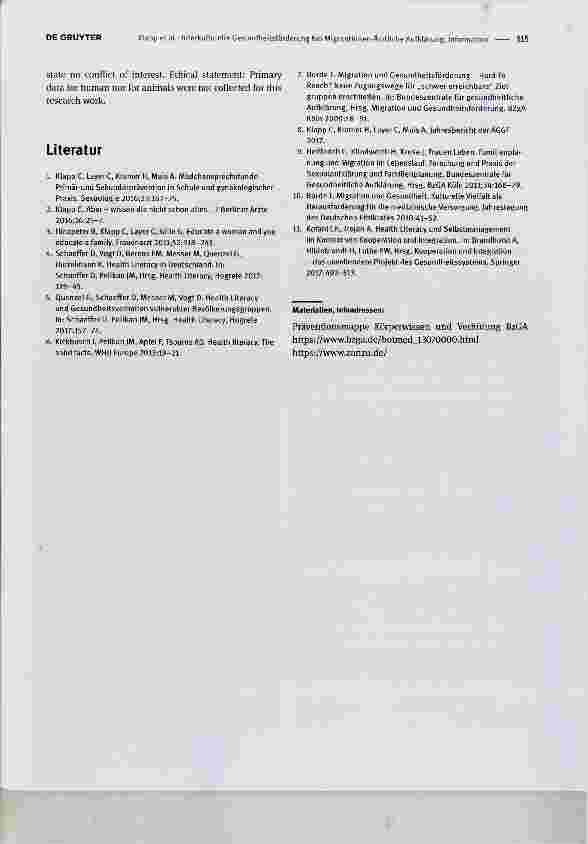 Vorschauseite 5: Interkulturelle Gesundheitsförderung bei Migrantinnen Ärztliche Aufklärung, Information und Beratung mit Schwerpunkt sexuelle und reproduktive Gesundheit