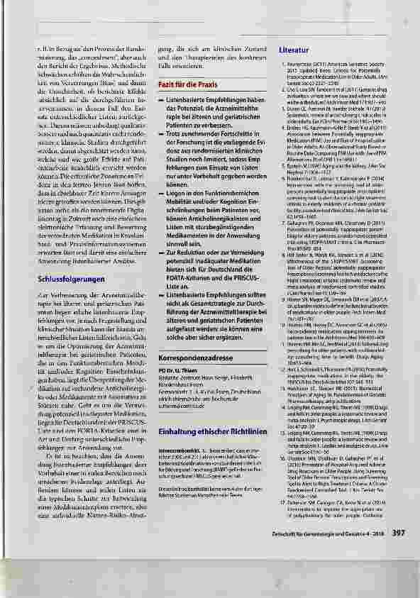 Vorschauseite 4: Listenbasierte Ansätze in der Arzneimitteltherapie bei älteren und geriatrischen Patienten
