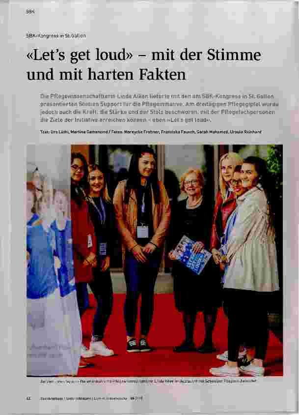 Vorschauseite 1: «Let us get loud» - mit der Stimme und mit harten Fakten