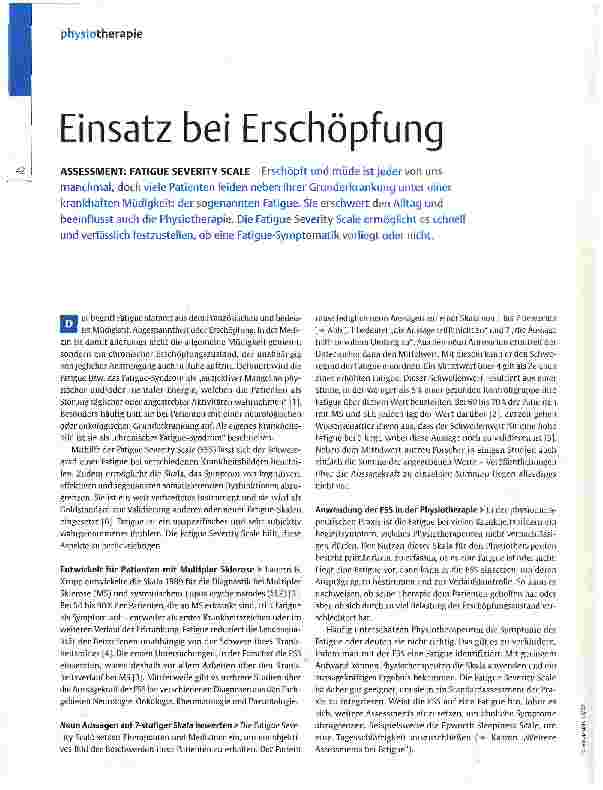 Vorschauseite 1: Einsatz bei Erschöpfung